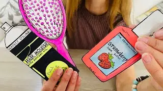 ASMR Makeup PAPER COSMETICS (strawberry, Avocado, comb)