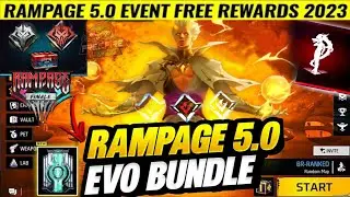 Free Fire RAMAGE 5.0 Event Rewards |  RAMPAGE FINALE FF | RAMPAGE 5.0 Evo Bundle @FreeFireLeaks
