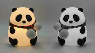 Ri & Ra Panda Night Light (Model YH-608): Tap Control, 8-Color Changing Silicone Lamp