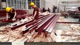 Powder Coating Wood Grain Aluminum Window Extrusion Profiles