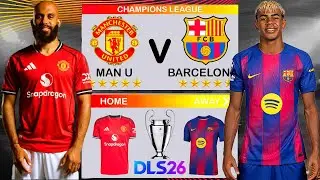 DLS 26 | Man United Vs Barcelona | UCL🏆 | Dream League Soccer 2026 Gameplay🔥⚽