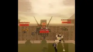 Showcasing C-Pen and Chief Scientist Titan mech in the Roblox game UBB (Ultimate Bathroom Battle)