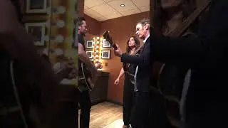Charles Esten, LaLa Deaton & Andrew Rollins practicing backstage at the Grand Ole Opry