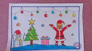 14 January Special ❄️ | Santa Claus Drawing 🎅 | Winter Season Art | Christmas Celebration Drawing