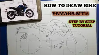 mt 15 | ho to draw bike | step by step tutorial