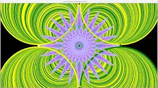 3330° angles-Awesome Yellow-Green Mandala-Root Chakra-174 Hz pulse-drum, 34.8 Hz, 278.4 Hz, 696 Hz