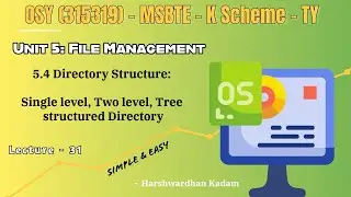 5.4 Directory Structure in OS 🌳 Single, Two & Tree Level Directory Explained | MSBTE File Management