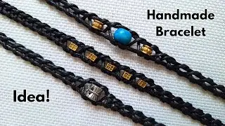DIY Trendy Leather Cord Crafts‼️I made 50 pairs and SOLDeverything😊Leather Bracelet with Metal Beads