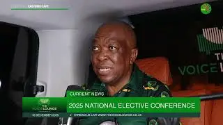 Miss Vee speaks with PAC Secretary General Ntsiri Pooe at the PAC’s National Elective Conference.