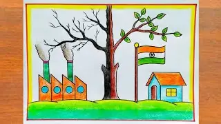 Evergreen India Drawing / Evergreen India Poster Drawing / Evergreen India 2030 Drawing Easy Steps
