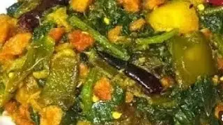 নিরামিষ পালং শাক তার সাথে কি কি রান্না করলাম আজ। Niramish spinach recipe l Bangla ranna 