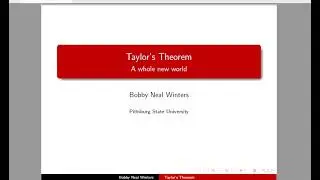 Analysis Lecture 27: Taylor's Theorem