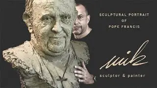 Sculptural portrait of Pope Francis by sculptor Mik Simcic