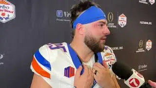 Jonah Dalmas meets with the media after 31-14 loss to Penn State in the Fiesta Bowl