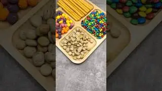 🍭💖Filling platter with white chocolate drops and colorful candies ASMR #shorts #asmr #satisfying