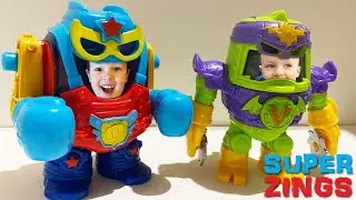 Unboxing and Pretend Play | SUPERTHINGS POWER MACHINES POWERBOT SUPERZINGS | Children Playing