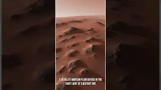a desolate martian plains bathed in the faint light of a distant sun #marsexploration