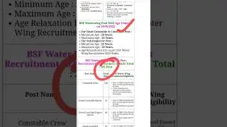 BSF WATER WING CONSTABLE SI ONLINE FORM 2022.👍👍