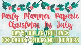 #PPPChristmasInJuly - DAY 5: Christmas In July: Dollar Tree Gift Tags Hack - 3x3 Card + Sticky Notes