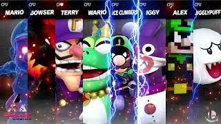 Shadow Mario vs Fury Bowser vs Waluigi vs Wart vs Paper Mr. L vs Nabbit vs Minecraft Mr. L vs Boo