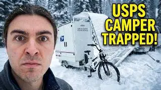 2024 USPS E Trike Camper BANNED $500 Build Trapped in Snow