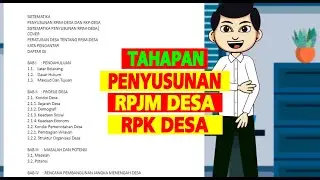 TAHAPAN PENYUSUNAN RKP DESA DAN RPJM DESA