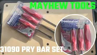 Mayhew 31090 Dominator Set of 3 Pry Bars , Steel Capped Ends, Curved 8