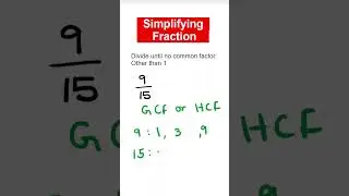 How to Simplifying Fraction || simplest form a fraction #shorts  #maths