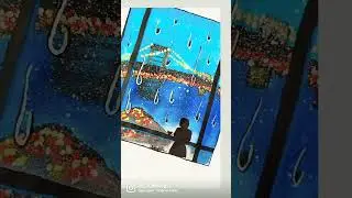 Rainy Painting #art #shorts #youtube #colour #trend #trending #short #rain #artwork #artinmaking