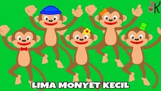 LIMA MONYET KECIL (five little monkeys) | Lagu Anak Populer Terbaru 2022 | Kancaku
