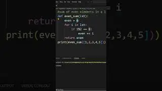 #sum of even elements a list python Telugu #pythonprogramming #pythontelugu #letsquest #python