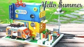 DIY Miniature Dollhouse Kit || Hello Summer - Container House - Relaxing Satisfying Video
