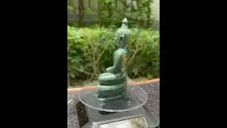 Vintage Carved Natural Green Nephrite Jade Buddha Statue Sculpture