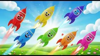 Seven Little Toy Rockets Whoosh Whoosh Whoosh 🚀 | Space Adventure & Counting Rhyme