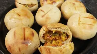 राजस्थानी मसाला बाटी|Bharwa Masala Bati बिना ओवन बिना तले आलू मटर की बाटीHow to make masala bati.