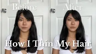 How I Thin My Hair ✂️ | thinning shears, easy diy haircut for thick hair