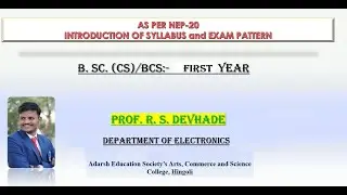 3.  BCS First Year Syllabus of SRTMU as per  NEP-2020 | SRTMU Nanded | Prof. R. S. Devhade