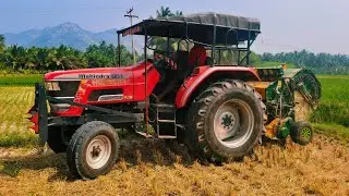 Mahindra arjun novo 605 di tractor goes to bharat baler வைக்கோல் கட்டு கட்டுதல்...