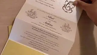 JIM/1676: Small Size 4 Fold Accrodian Multifaith Wedding Card in Golden