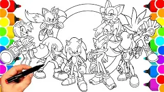 Sonic Team Coloring Pages NEW Sonic draw Sonic Coloring CompilationColor Sonic With Me ncs