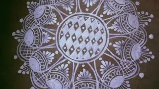 Round alpona design/festival special floor alpona #design #rangoli #video #alpona