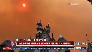 Wildfires in Anaheim, scenes of smoke can be seen from behind Disneyland