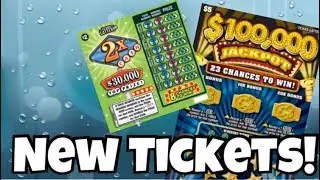 NEW TICKETS! $2 2X The Cash $5 $100,000 Jackpot Texas Lottery Scratch Off Tickets