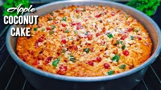 This Eggless Apple Coconut Cake Is So Soft | Easy Homemade Tea Time Cake Recipe | Oven Cake 