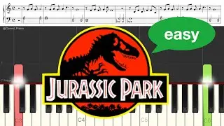 Jurassic Park Theme - John Williams | EASY Piano Tutorial + SHEET MUSIC