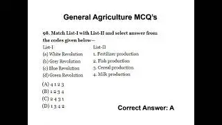 General Agriculture part - 2  for JRF/SRF, AAO, TSAEE and all competitive exams
