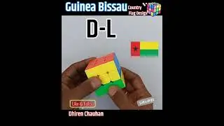 142-Guinea Bissau Country Flag Pattern in a Rubik's 3 x 3 Cube (D-L)