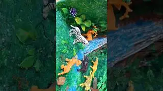 3D model Forest animals  🦁🍃#schoolproject #schoolprojectwork #kidsprojects #forestanimals #3dart