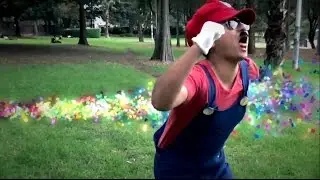 Amazing effect!!  Super Mario in real world