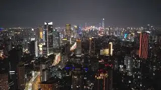 Flying over Night Shanghai 4K 上海航拍